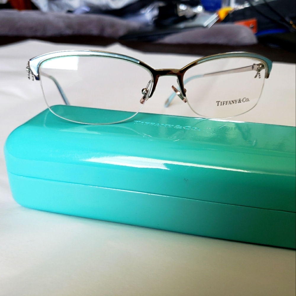 Tiffany & Co. Eyeglass Frames with display lens and hard case, new without tags